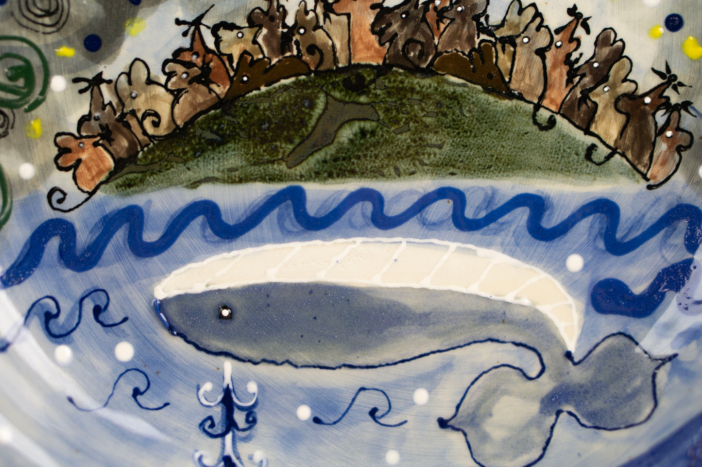 “Rat Race” or “Choice” ceramic plate, Mariia Luchuk