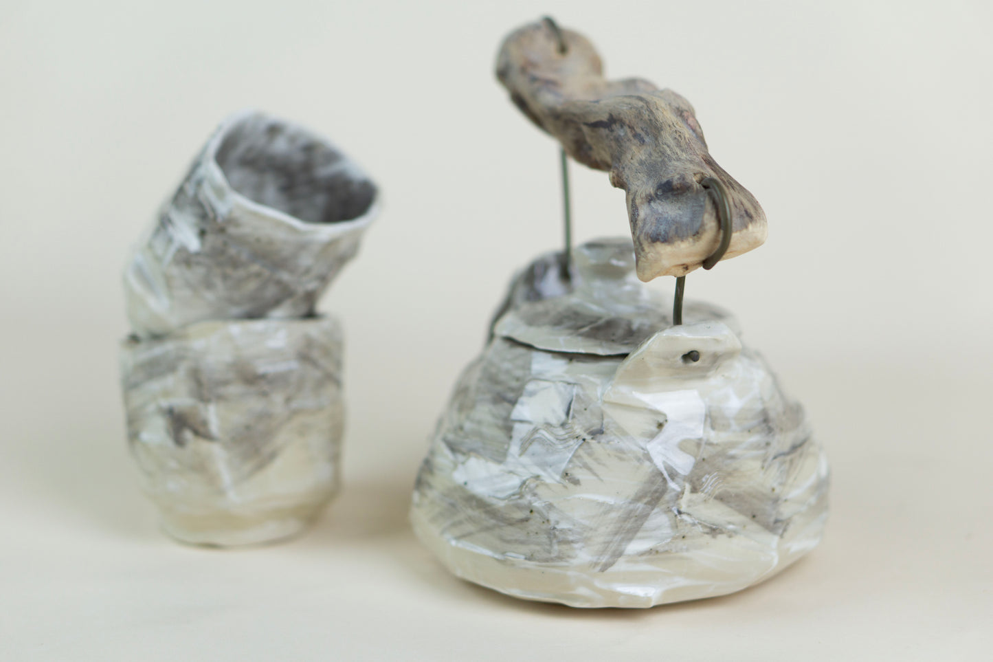 “Feral Kettle” curved ceramic tea set, Mariia Luchuk