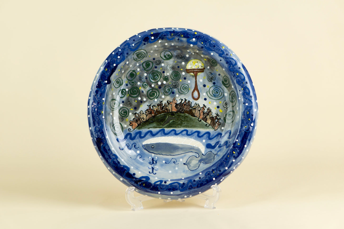“Rat Race” or “Choice” ceramic plate, Mariia Luchuk