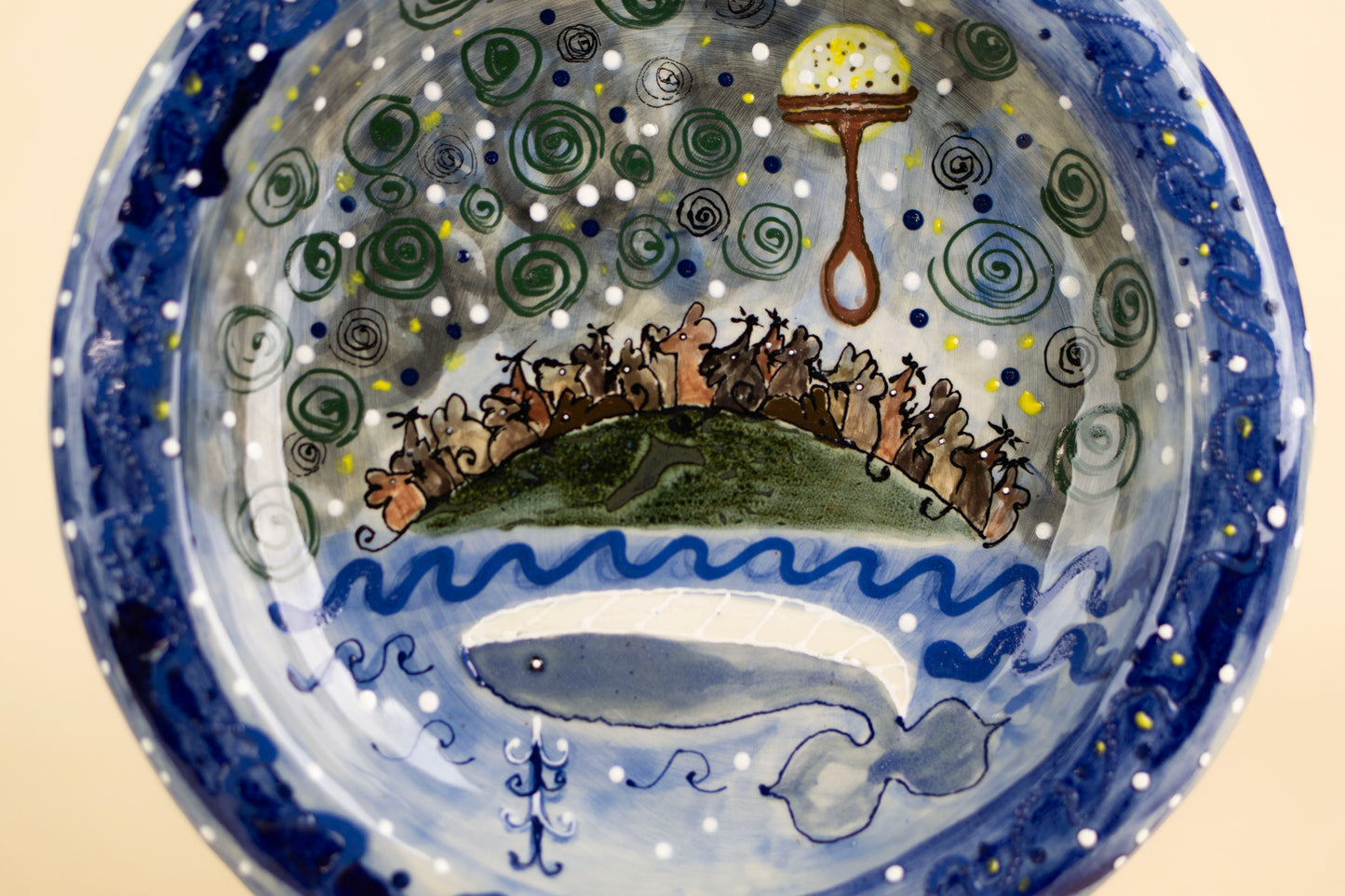 “Rat Race” or “Choice” ceramic plate, Mariia Luchuk