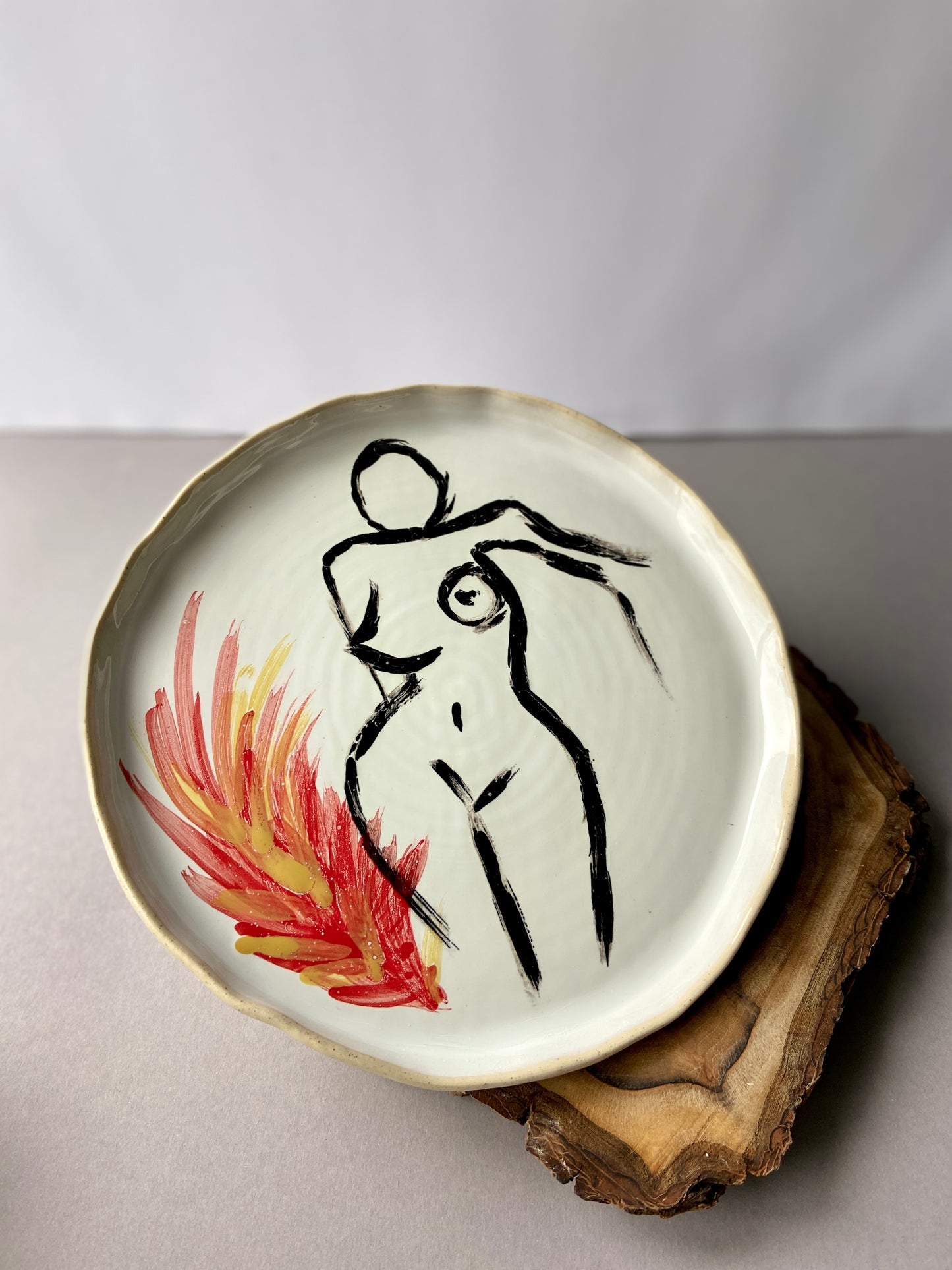 "In expectation" Ceramic Art plate by Manya