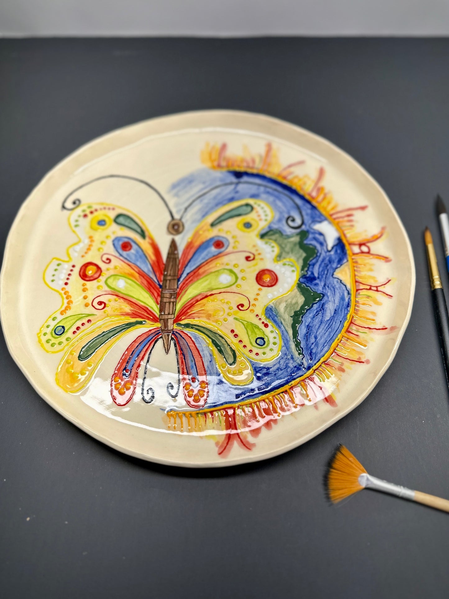 “Beauty will save the world” ceramic plate, Mariia Luchuk