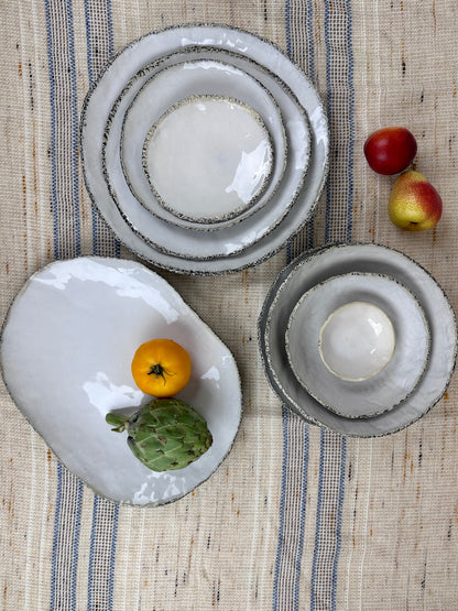 White Coral Stoneware Dinnerware Set