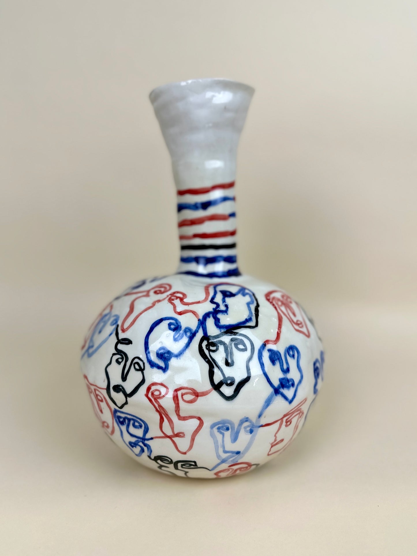 Sculptural vase "Society" Modern ceramic Art by Manya