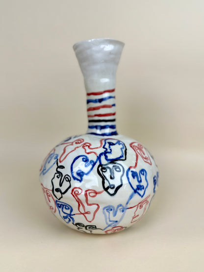 Sculptural vase "Society" Modern ceramic Art by Manya