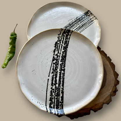 Black Splash Dinner Plate