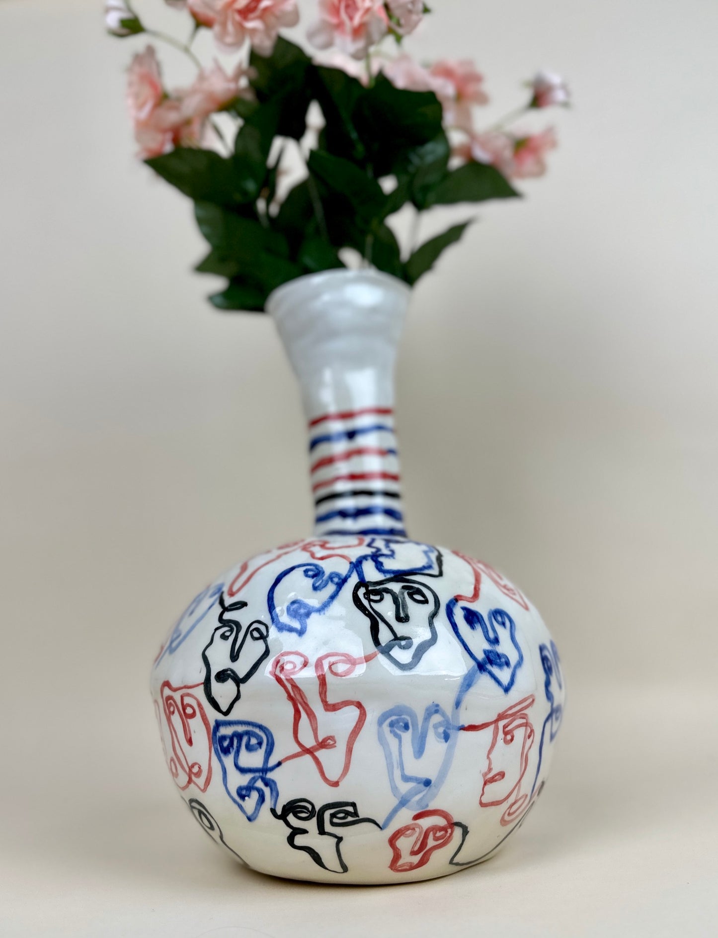 Sculptural vase "Society" Modern ceramic Art by Manya