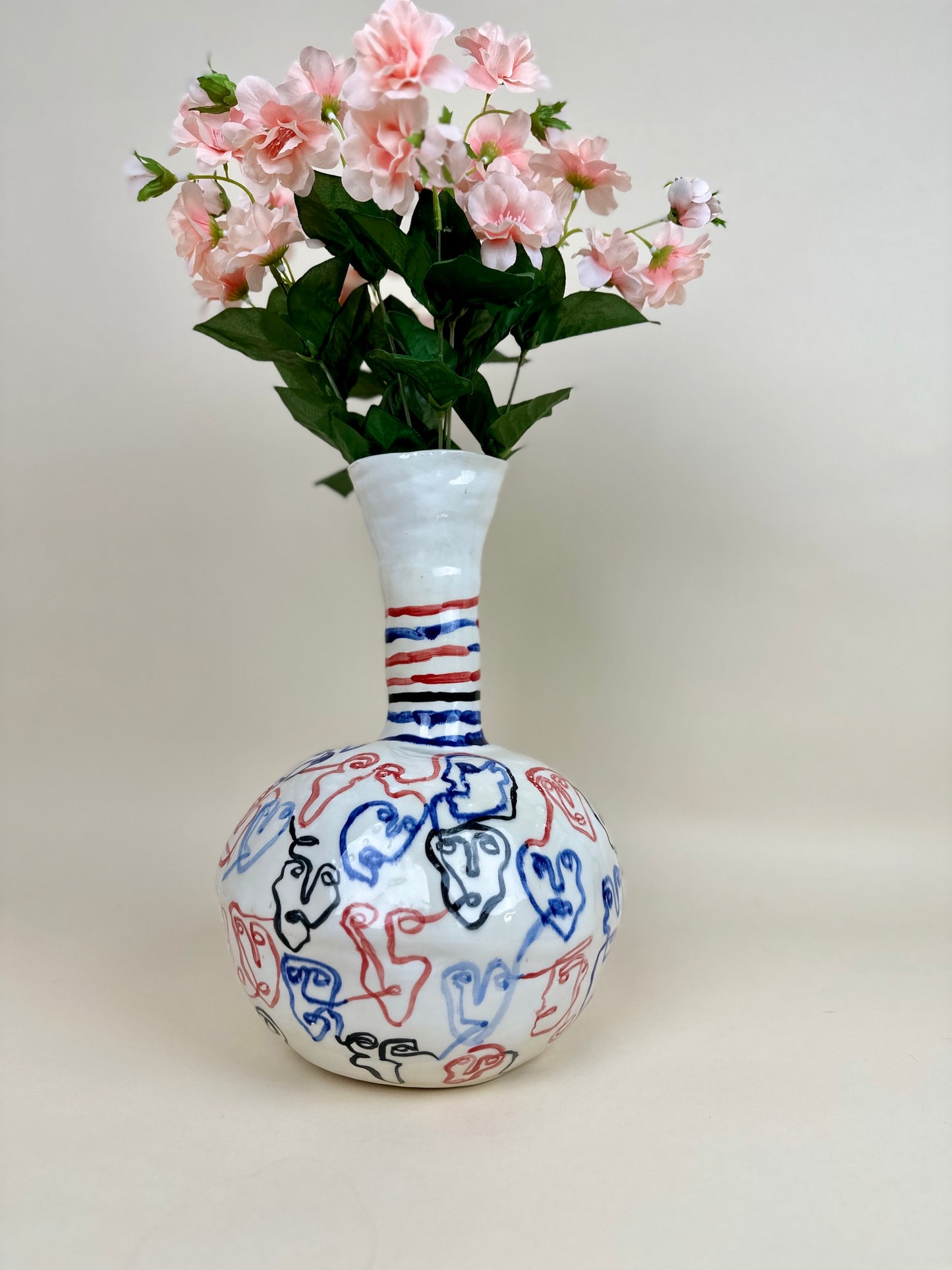 Sculptural vase "Society" Modern ceramic Art by Manya