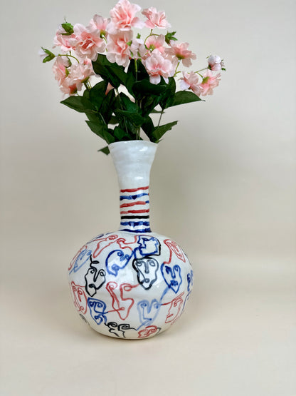 Sculptural vase "Society" Modern ceramic Art by Manya