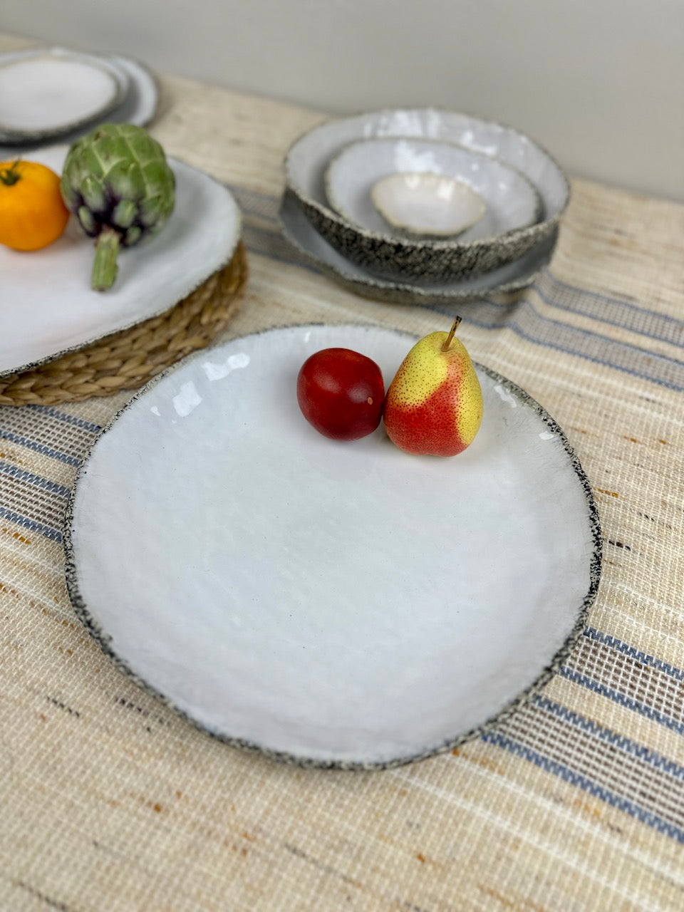 White Coral Stoneware Dinnerware Set