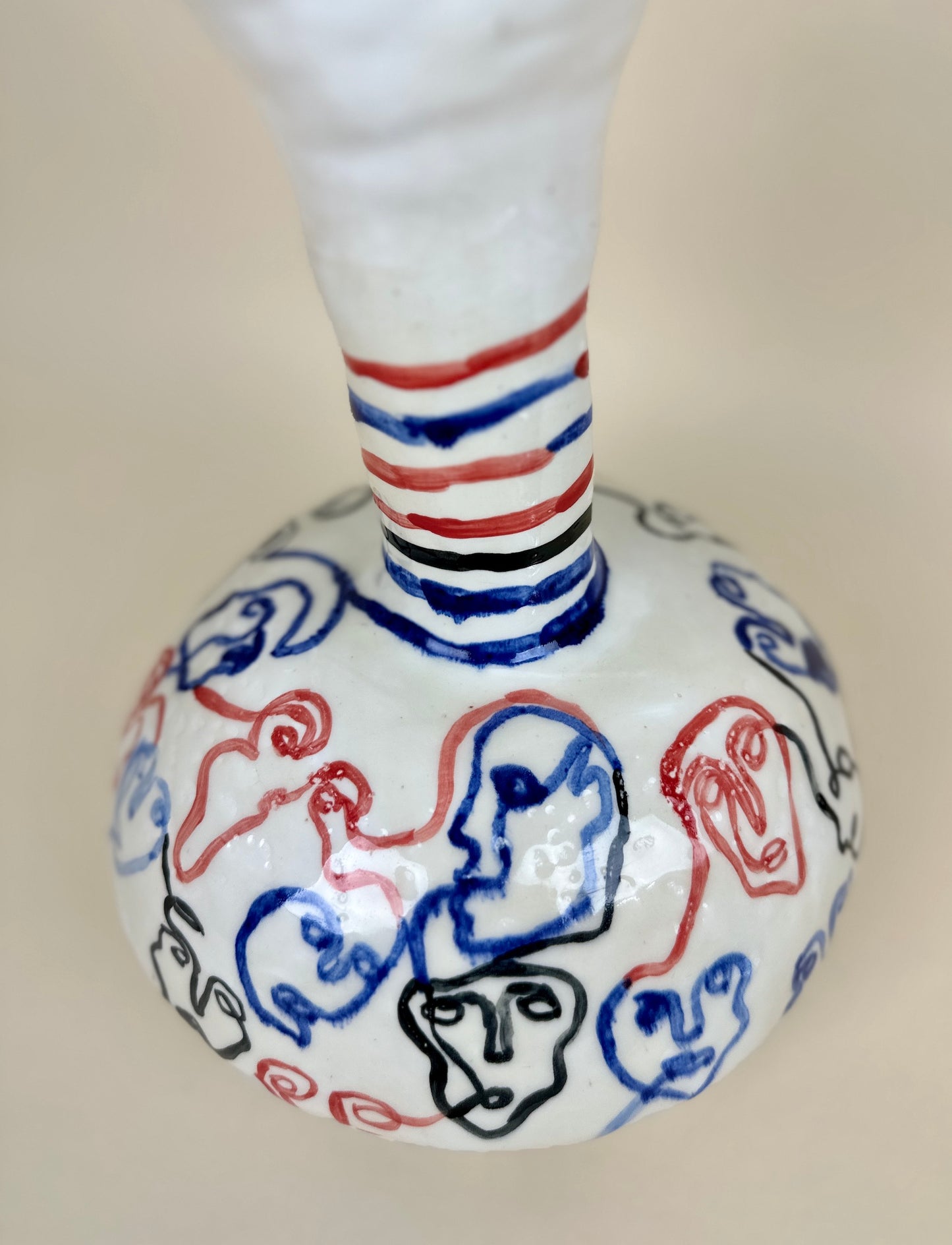 Sculptural vase "Society" Modern ceramic Art by Manya