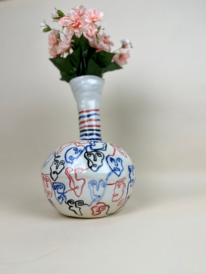 Sculptural vase "Society" Modern ceramic Art by Manya