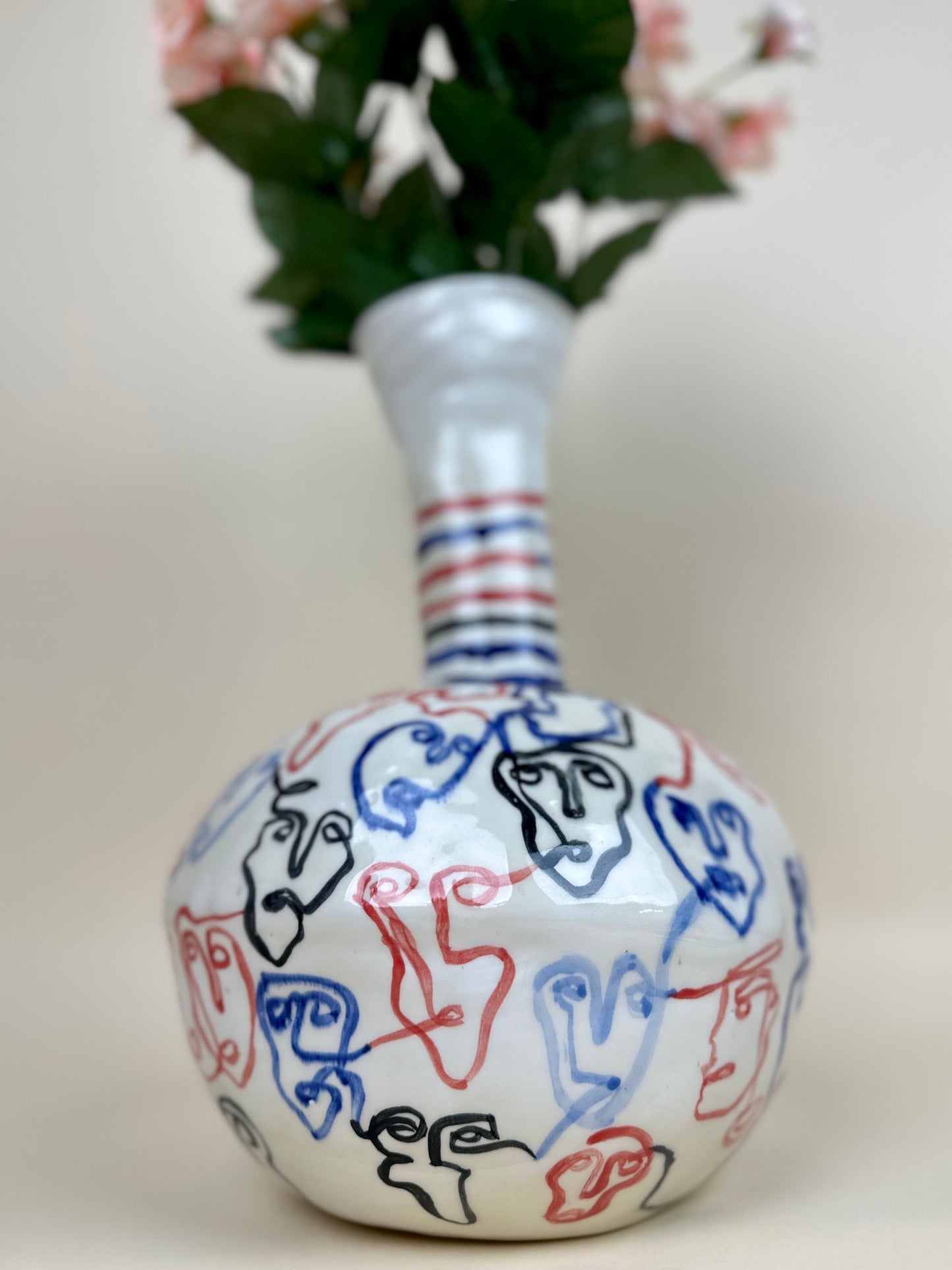 Sculptural vase "Society" Modern ceramic Art by Manya