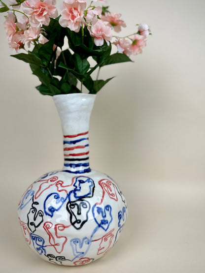 Sculptural vase "Society" Modern ceramic Art by Manya