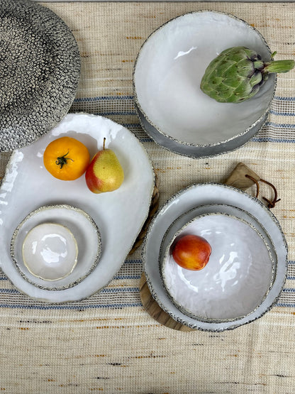 White Coral Stoneware Dinnerware Set