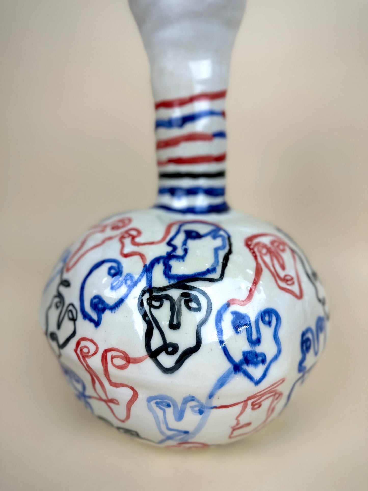 Sculptural vase "Society" Modern ceramic Art by Manya