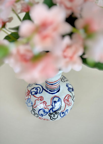 Sculptural vase "Society" Modern ceramic Art by Manya