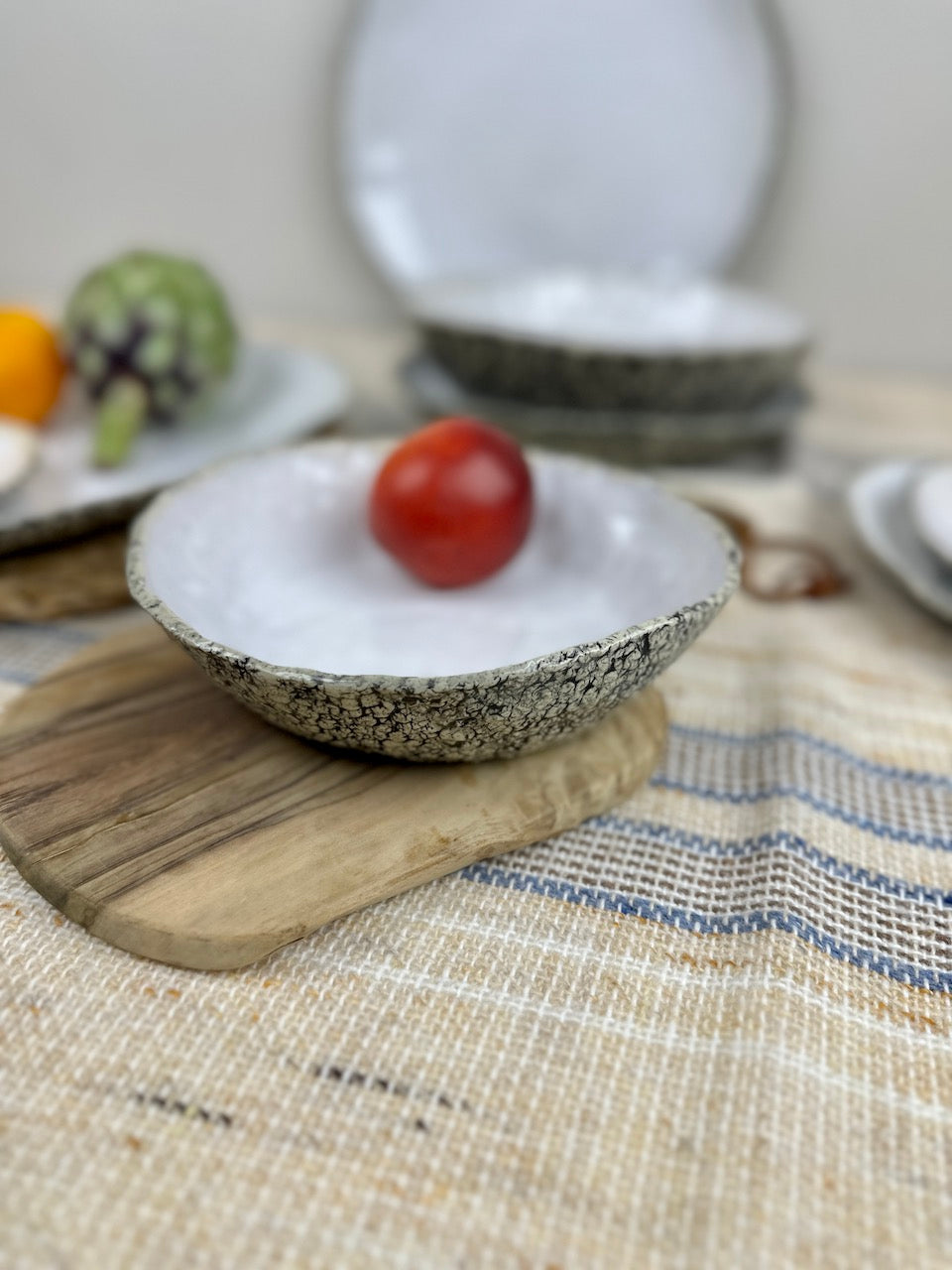 White Coral Stoneware Dinnerware Set