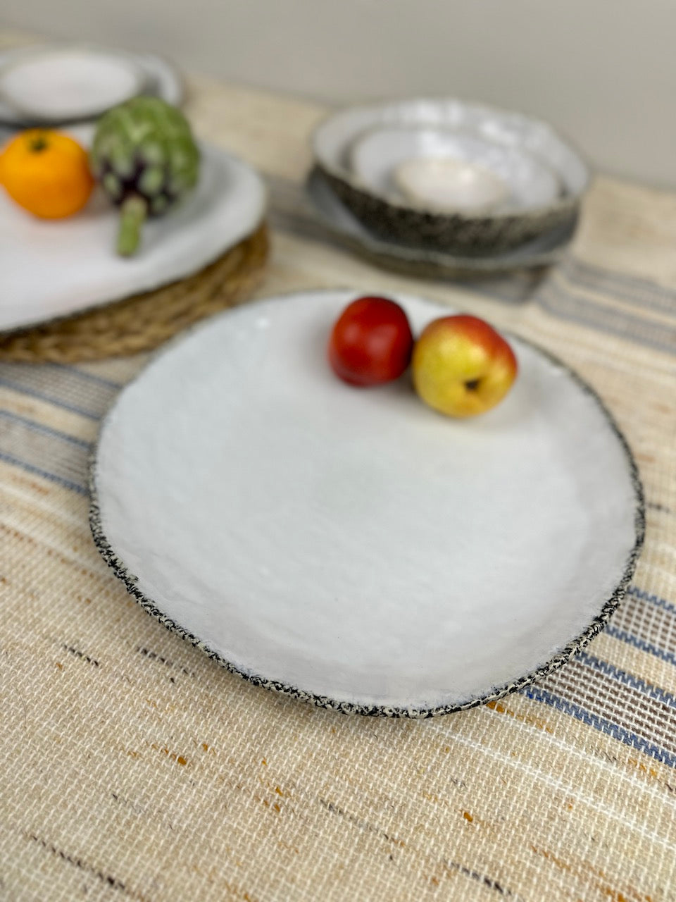 White Coral Stoneware Dinnerware Set