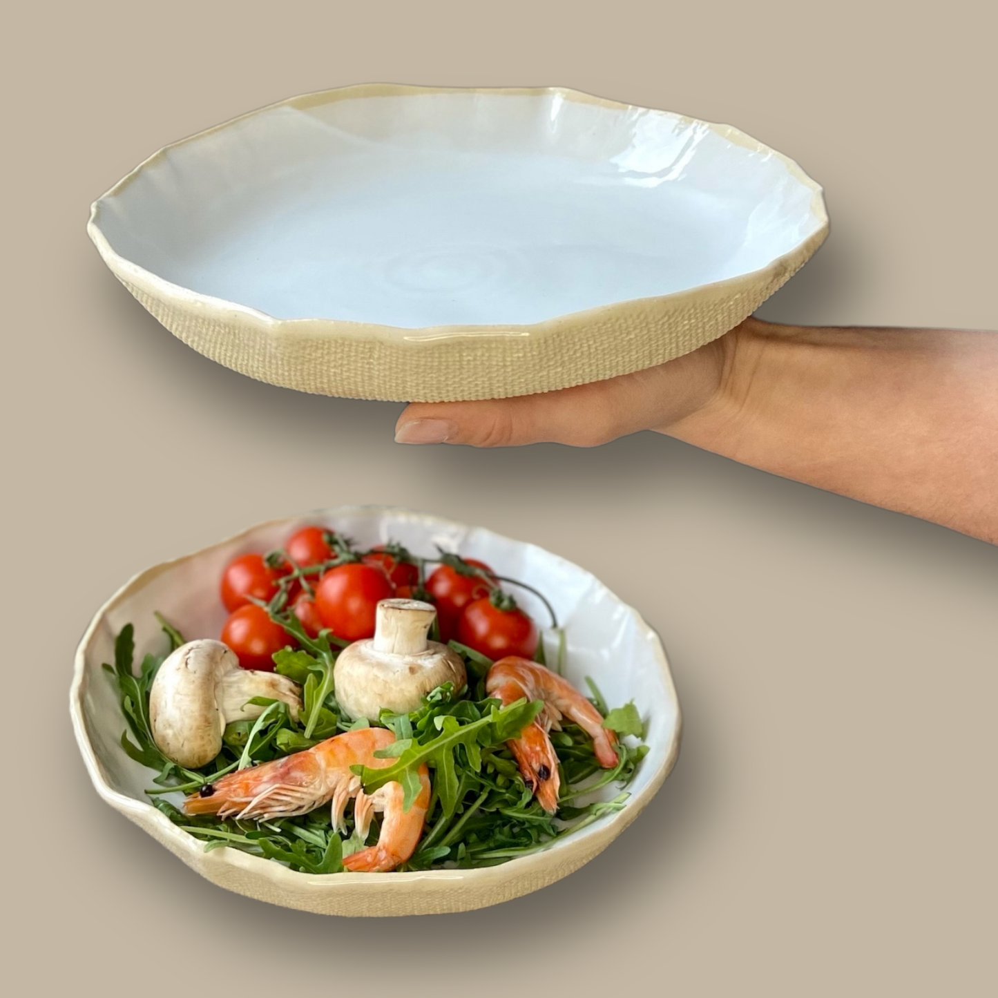 Arctic Grace Ceramic Pasta/Rice Bowl