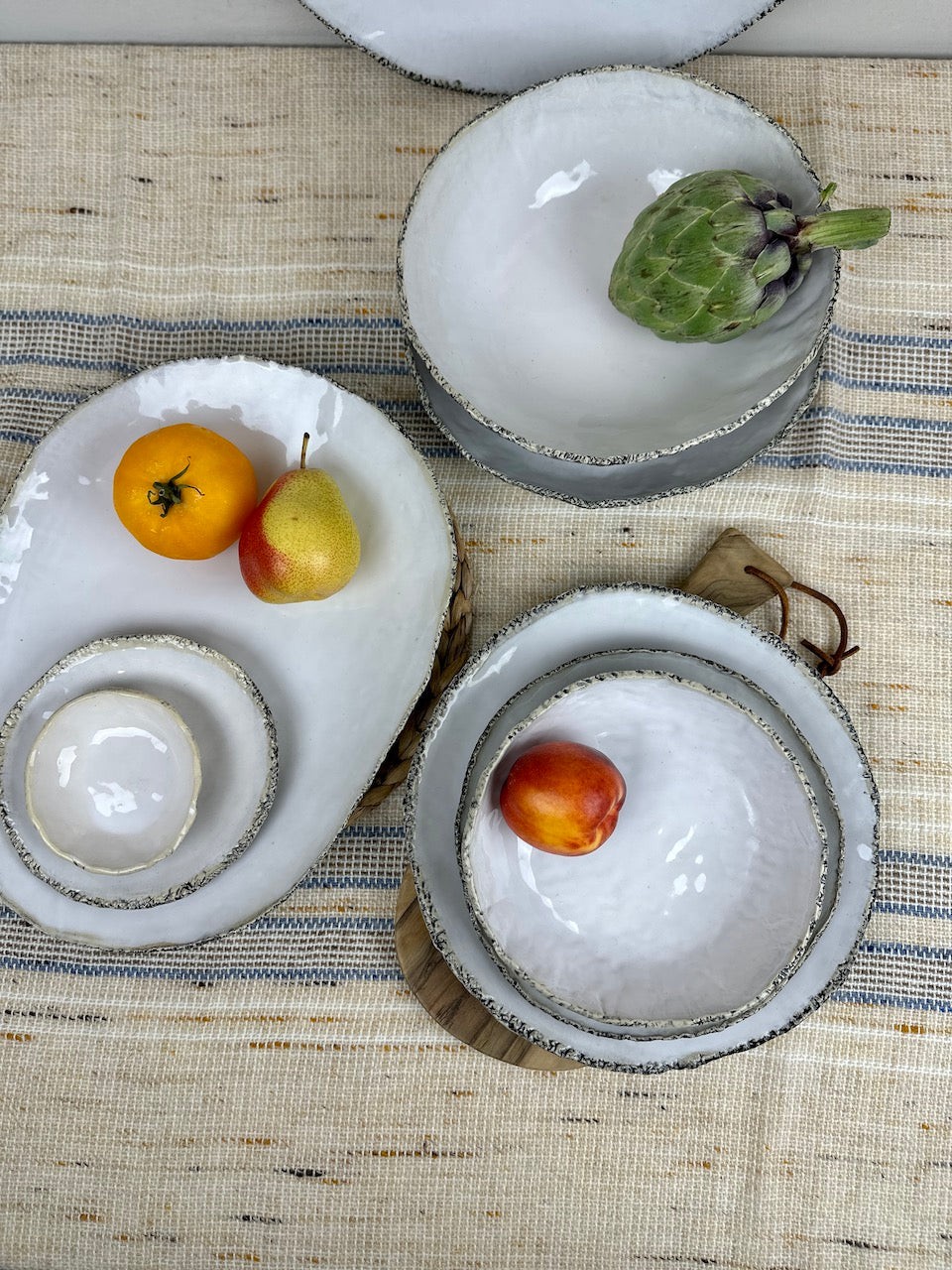 White Coral Stoneware Dinnerware Set