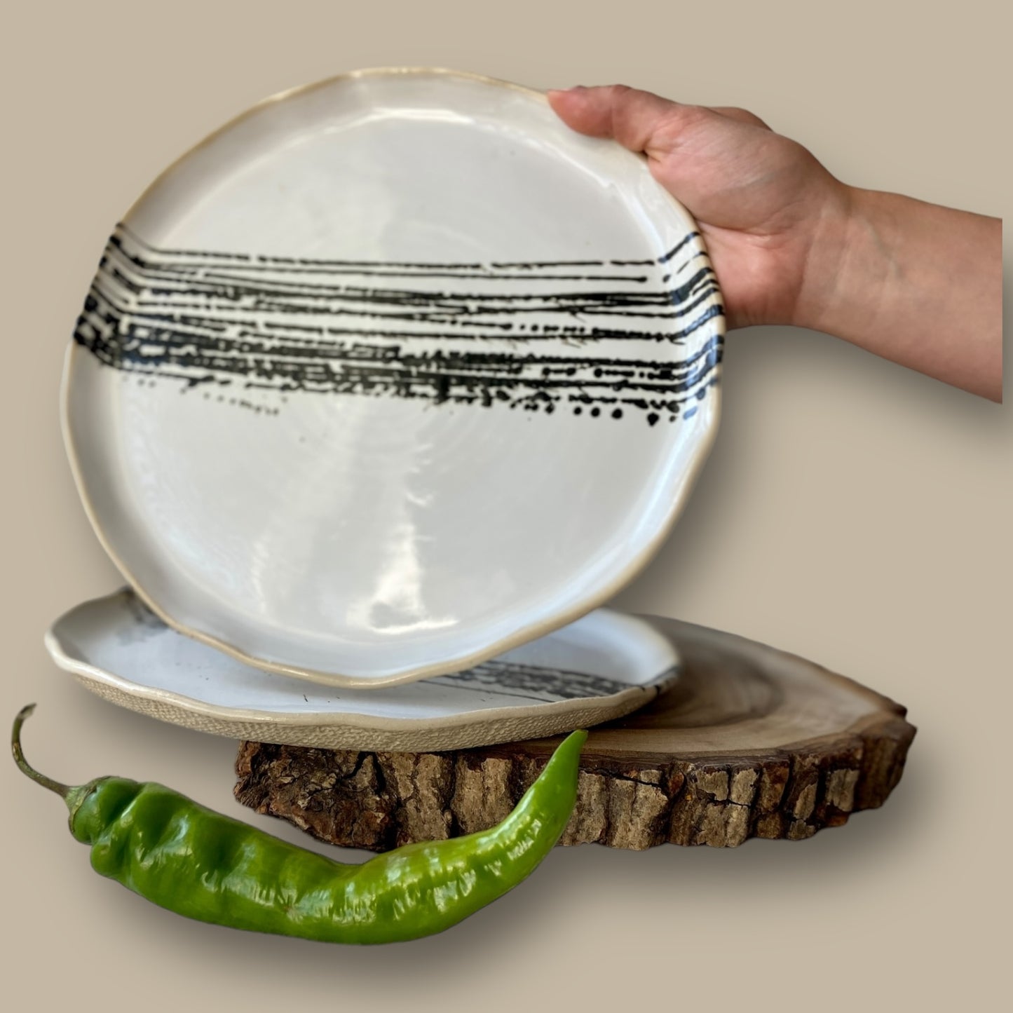 Black Splash Dinner Plate