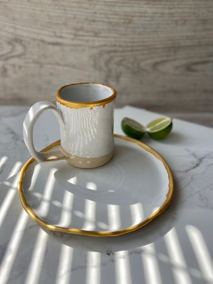 Gilded Grace Ceramic Mugs