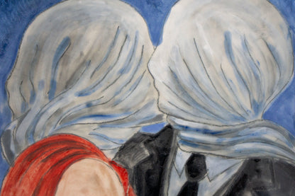 Romantic Kiss Ceramic Plate 10” – Hand Painted Lovers Art, Valentine’s Gift, Unique Decorative & Functional Dinner Plate