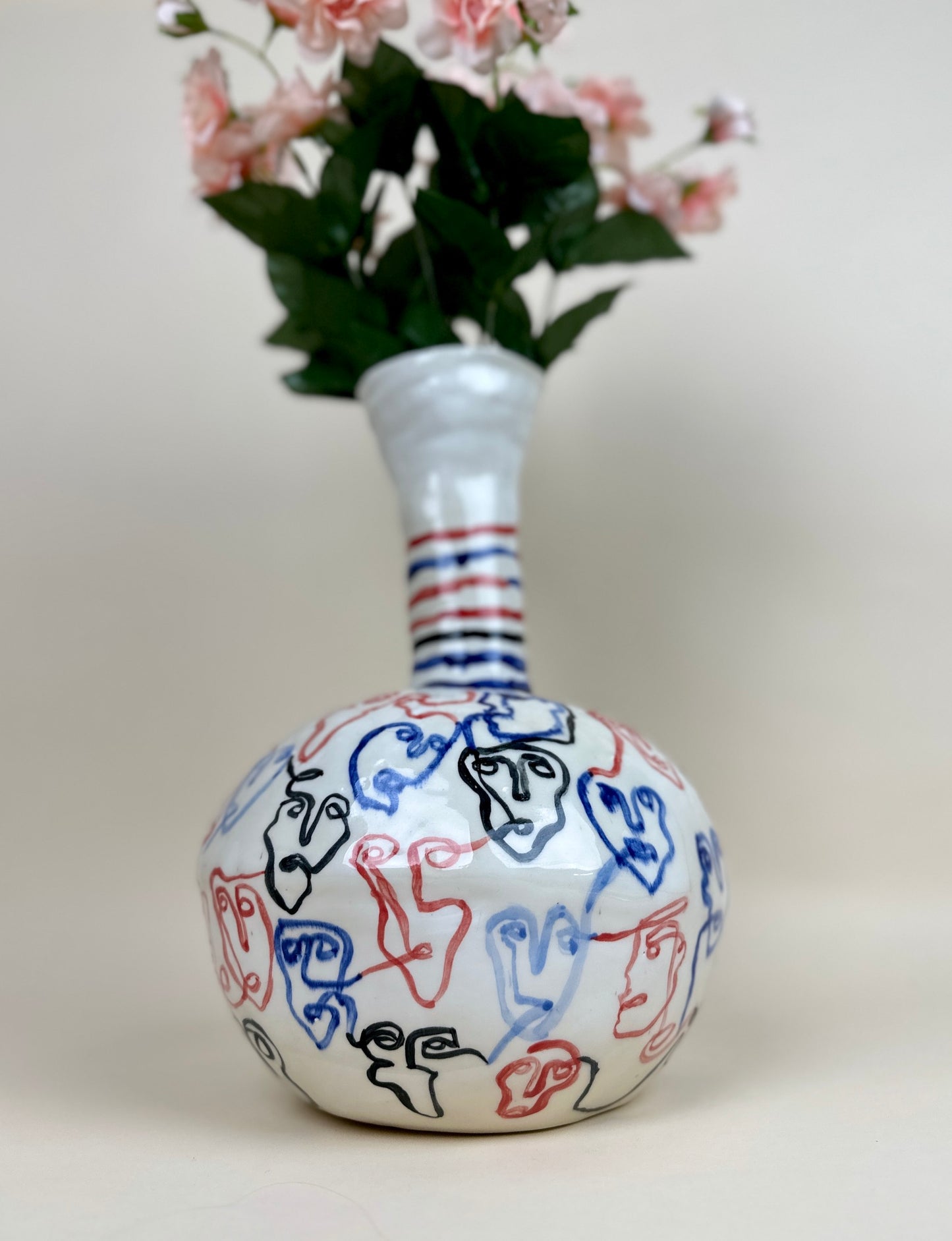 Sculptural vase "Society" Modern ceramic Art by Manya