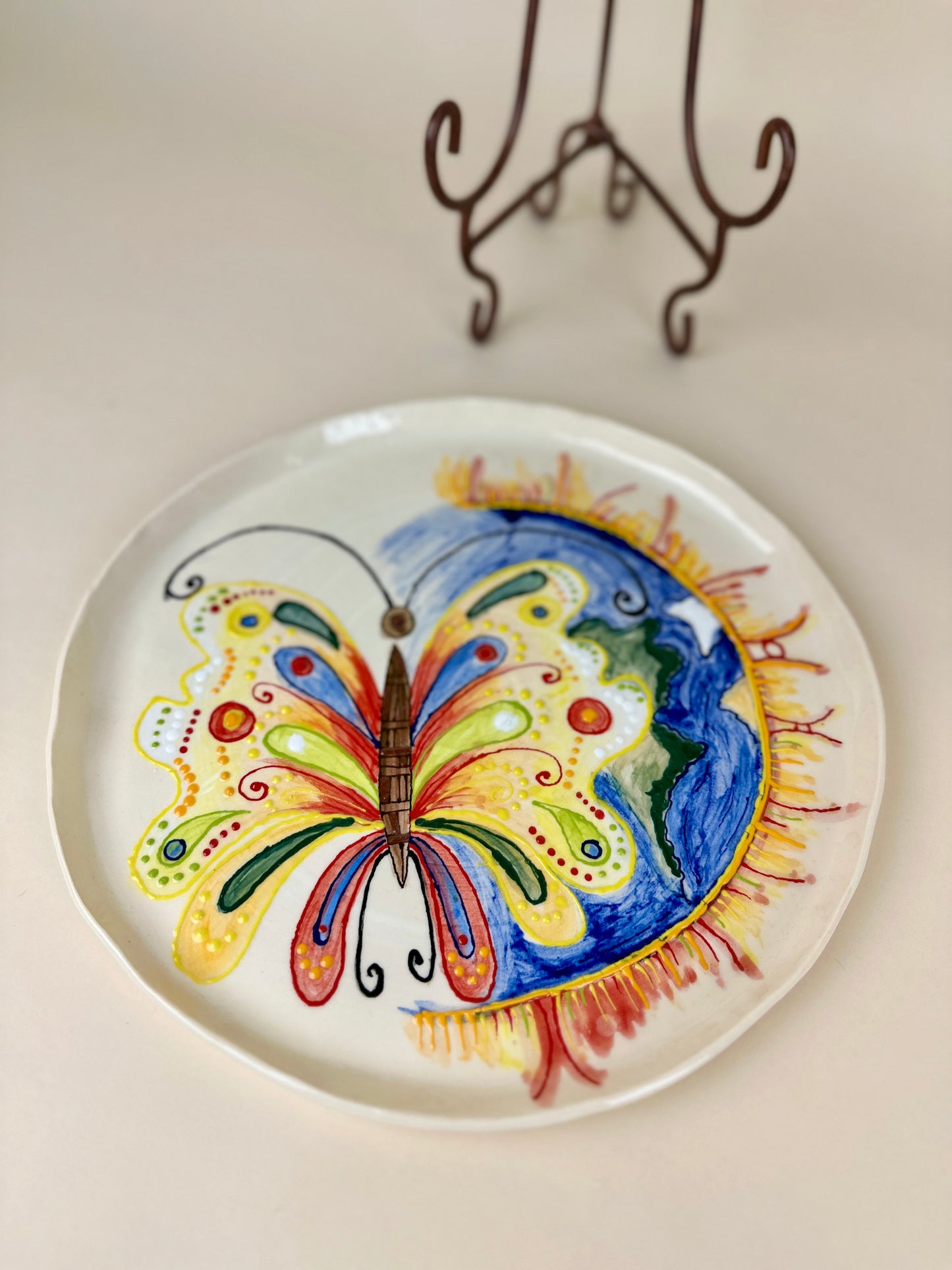 “Beauty will save the world” ceramic plate, Mariia Luchuk