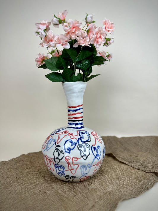 Sculptural vase "Society" Modern ceramic Art by Manya