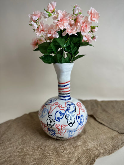 Sculptural vase "Society" Modern ceramic Art by Manya