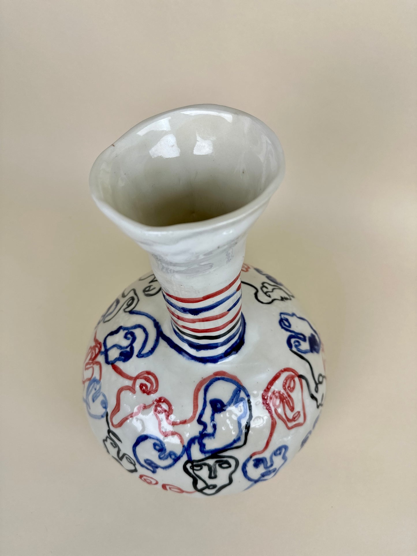 Sculptural vase "Society" Modern ceramic Art by Manya