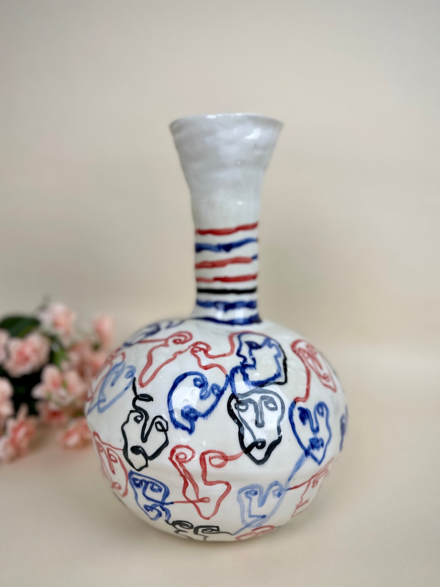 Sculptural vase "Society" Modern ceramic Art by Manya