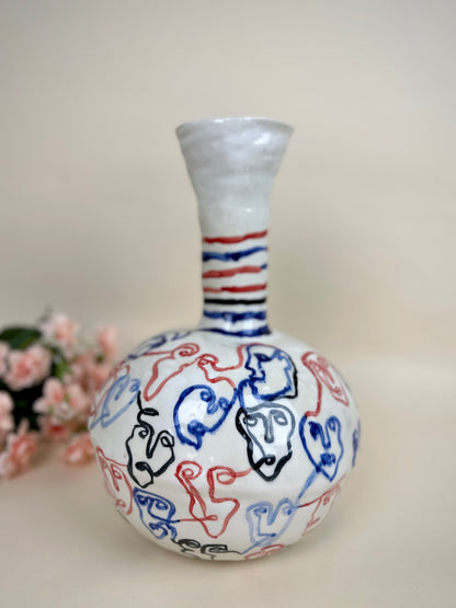 Sculptural vase "Society" Modern ceramic Art by Manya