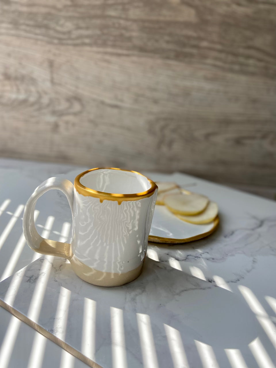 Gilded Grace Ceramic Mugs